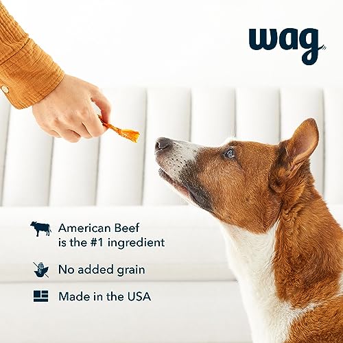 Amazon Brand - Wag Soft & Tender American Jerky Dog Treats - Beef Recipe ,6 Ounce (Pack of 1)