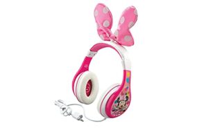 minnie mouse kids headphones for kids adjustable stereo tangle-free 3.5mm jack wired cord over ear headset for children parental volume control safe for school home & travel packaging