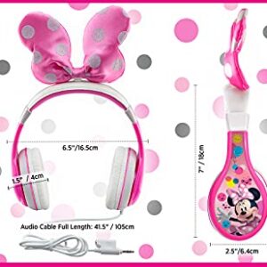 Minnie Mouse Kids Headphones for Kids Adjustable Stereo Tangle-Free 3.5Mm Jack Wired Cord Over Ear Headset for Children Parental Volume Control Safe for School Home & Travel Packaging