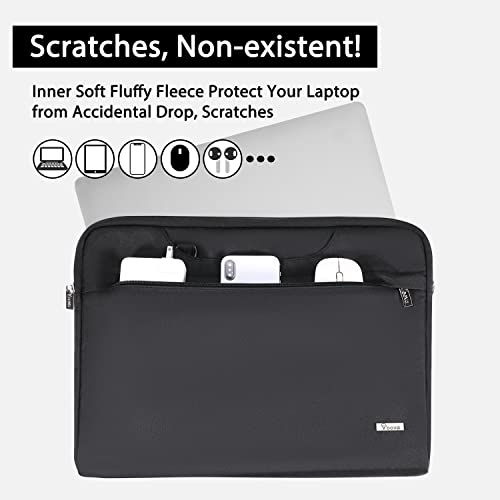 V Voova Laptop Shoulder Bag Carrying Case 17 17.3 inch for Men Women,Slim Computer Sleeve Tablet Cover Compatible with MacBook 17,HP Envy 17/Pavilion 17,Lenovo,Acer Asus Dell Notebook,Black