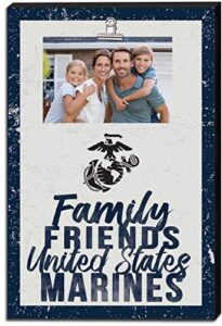 kh sports fan united states marine corps 18"x12" family friends clip canvas wall sign, multi-colored