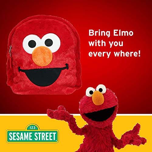 Sesame Street Plush Elmo Backpack for Toddlers, Boys, and Girls - for School or Travel - Small 12 Inch Size