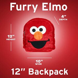 Sesame Street Plush Elmo Backpack for Toddlers, Boys, and Girls - for School or Travel - Small 12 Inch Size