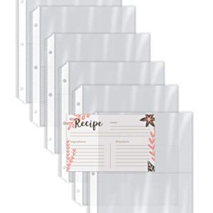 Recipe Card Page Protectors, 50 Count, 4 x 6 inch Pockets, 2 Pockets Per Page, (for 8.5"x 9.5" Binders),by Better Kitchen Products, Recipe Book Pocket Page Refill Sheets, Side Margin Loading,