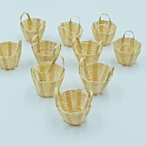 Mini 10 Bamboo Wicker Holder Basket Fruit Vegetable Picnic Dollhouse Miniature Supply