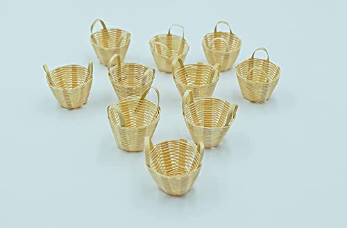 Mini 10 Bamboo Wicker Holder Basket Fruit Vegetable Picnic Dollhouse Miniature Supply