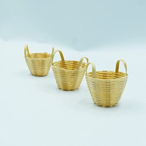 Mini 10 Bamboo Wicker Holder Basket Fruit Vegetable Picnic Dollhouse Miniature Supply