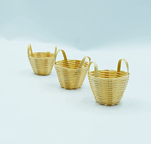 Mini 10 Bamboo Wicker Holder Basket Fruit Vegetable Picnic Dollhouse Miniature Supply