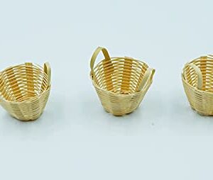 Mini 10 Bamboo Wicker Holder Basket Fruit Vegetable Picnic Dollhouse Miniature Supply