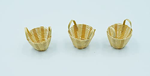 Mini 10 Bamboo Wicker Holder Basket Fruit Vegetable Picnic Dollhouse Miniature Supply