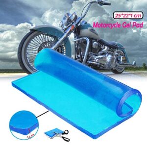 LisylineAuto Motorcycle Seat Gel Pad Shock Absorption Mats Reduce Fatigue Comfortable Soft Cooling Fabric Cushion Blue Cool DIY Saddle (25 x 22 x 1cm)