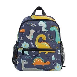 OREZI Dinosaur Pattern Toddler backpack for Boys Cute Kids Backpack Snack Bag Preschool Bag Travel Bacpack for Little Boy Girl