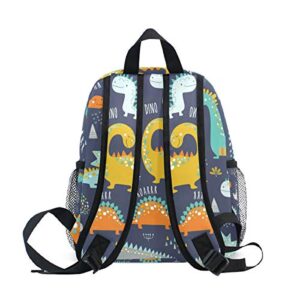 OREZI Dinosaur Pattern Toddler backpack for Boys Cute Kids Backpack Snack Bag Preschool Bag Travel Bacpack for Little Boy Girl