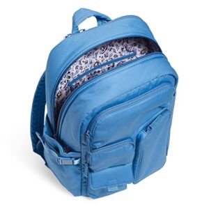 Vera Bradley Women's Cotton Utility Large Backpack, Blue Aster, One Size