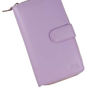 Mou Meraki Women RFID Blocking Real Leather Wallet-Clutch For Women-Shield Against Identity Theft (LAVENDER)