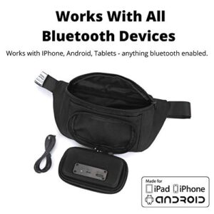 SUPER REAL The #1 Fannypack with Speakers. Bluetooth Fanny Pack for Parties/Festivals/Raves/Beach/Boats. Rechargeable, Works with iPhone & Android. #1 Bachelorette Party Gift (Black, 2023 Edition)