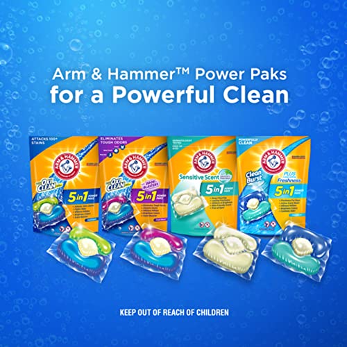 Arm & Hammer Plus OxiClean With Odor Blasters Laundry Detergent 5-IN-1 Power Paks, 42CT (Packaging may vary)