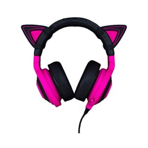 Razer Kitty Ears for Kraken Headsets: Compatible with Kraken 2019, Kraken TE Headsets - Adjustable Straps - Water Resistant Construction - Neon Purple