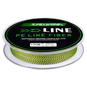 katuysha braided fishing line, abrasion resistant zero stretch braided lines 4 strands super strong superline 10lb test 109 yards