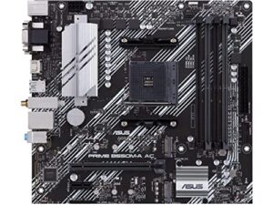 asus prime b550m-a ac amd am4 (3rd gen ryzen™) micro atx motherboard (pcie 4.0, wifi, ecc memory, 1gb lan, hdmi 2.1/d-sub, 4k@60hz, addressable gen 2 rgb header and aura sync)