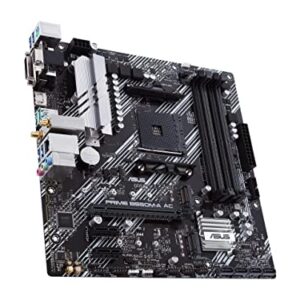 ASUS Prime B550M-A AC AMD AM4 (3rd Gen Ryzen™) Micro ATX Motherboard (PCIe 4.0, WiFi, ECC Memory, 1Gb LAN, HDMI 2.1/D-Sub, 4K@60HZ, Addressable Gen 2 RGB Header and Aura Sync)