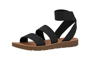 cushionaire women's indego stretch sandal, black 8.5