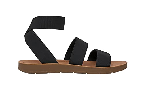 CUSHIONAIRE Women's Indego Stretch Sandal, Black 8.5