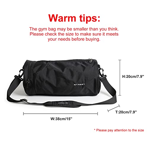 Small Sports Gym Bag Workout Lightweight Duffel Bags for Men and Women Black X-Small