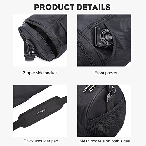 Small Sports Gym Bag Workout Lightweight Duffel Bags for Men and Women Black X-Small