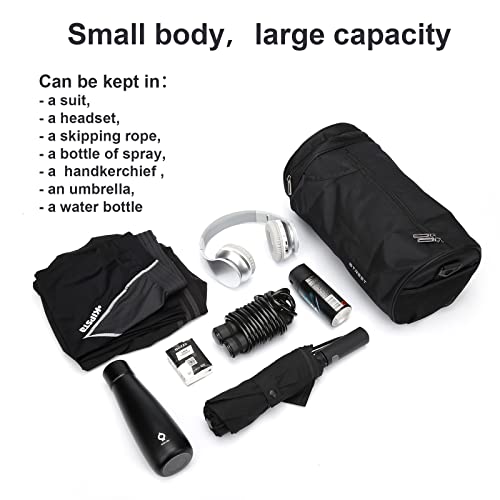 Small Sports Gym Bag Workout Lightweight Duffel Bags for Men and Women Black X-Small