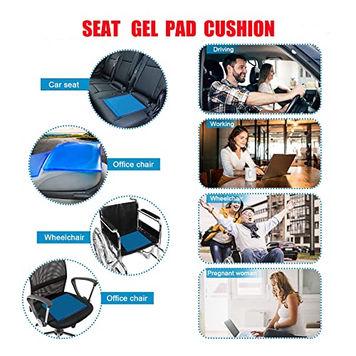 LisylineAuto Motorcycle Seat Gel Pad Shock Absorption Mats Reduce Fatigue Comfortable Soft Cooling Fabric Seat Cushion DIY Saddle Pad Office Chair Cushion Seat Accessories(48 x 35 x 2cm)