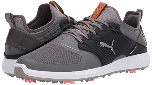 PUMA GOLF Men's Ignite Pwradapt Caged Golf Shoe, Quiet Shade-Bronze-Puma Black, 10 M US