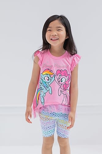 My Little Pony Little Girls Ruffled Sleeves T-Shirt Bike Shorts Set 6