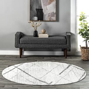 nuloom thigpen contemporary area rug, 5' round, grey