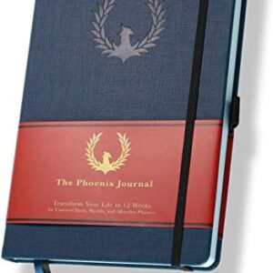 The Phoenix Journal - Best Daily Goal Planner, Organizer, & Calendar for Goal Setting, Gratitude, Happiness, & Productivity - Vision Board & Habit Tracking - 12 Weeks, Undated, Hardcover (Sapphire)