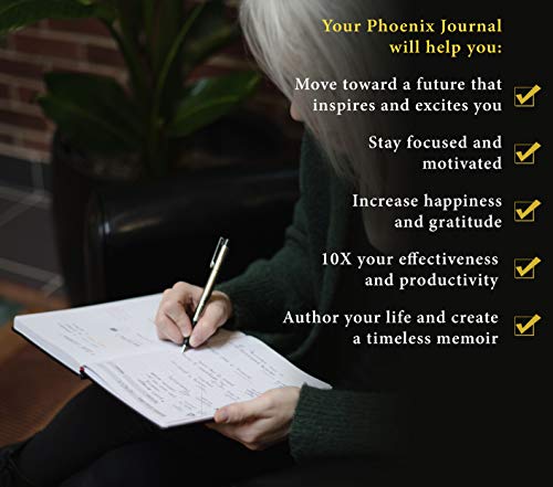 The Phoenix Journal - Best Daily Goal Planner, Organizer, & Calendar for Goal Setting, Gratitude, Happiness, & Productivity - Vision Board & Habit Tracking - 12 Weeks, Undated, Hardcover (Sapphire)