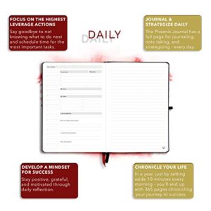 The Phoenix Journal - Best Daily Goal Planner, Organizer, & Calendar for Goal Setting, Gratitude, Happiness, & Productivity - Vision Board & Habit Tracking - 12 Weeks, Undated, Hardcover (Sapphire)