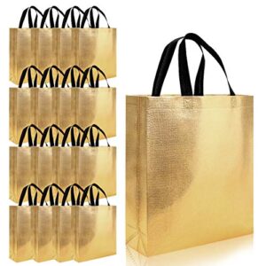 m&c music color 16pcs glossy reusable grocery shopping bag tote bag with handle present bag gift bag