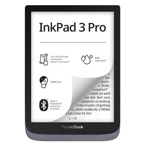 pocketbook inkpad 3 pro | e-reader ipx8 waterproof | large 7.8ʺ glare-free & eye-friendly e-ink screen | text-to-speech function | audio output & bluetooth | audiobook & e-book reader | smartlight