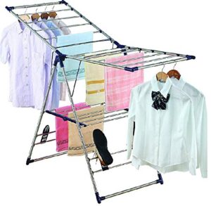 cuisine talent ezhome large foldaway laundry rack, heavy duty, collapsible, space-saving storage, stainless steel, indoor/outdoor