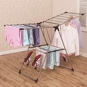 CUISINE TALENT EZHOME Large Foldaway Laundry Rack, Heavy Duty, Collapsible, Space-Saving Storage, Stainless Steel, Indoor/Outdoor