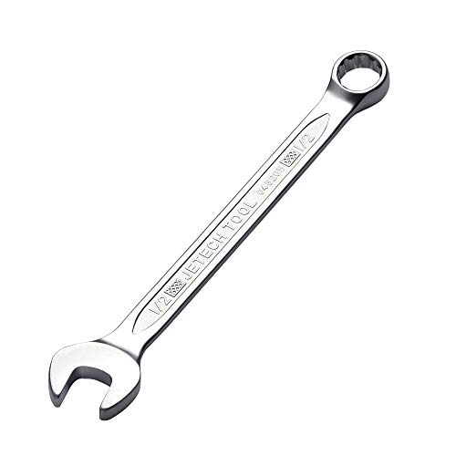 Jetech 1/2 Inch Combination Wrench (12 Pack) - Durable SAE Inch Cr-V Steel High Strength Spanner in Sand Blasted Finish