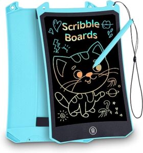 lcd writing tablet, 8.5 inch colorful doodle board electronic doodle pad, drawing board drawing tablets for kids, educational toys birthday gifts for girls boys age 3-8 (blue)