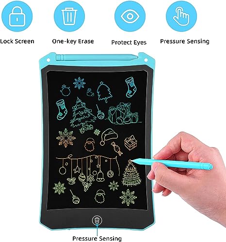 LCD Writing Tablet, 8.5 Inch Colorful Doodle Board Electronic Doodle Pad, Drawing Board Drawing Tablets for Kids, Educational Toys Birthday Gifts for Girls Boys Age 3-8 (Blue)