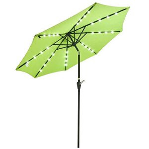 ampersand shops 9 ft. outdoor patio tilt umbrella with solar-powered energy efficient led lights (lime green)