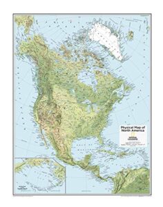 national geographic: north america physical wall map - 22 x 28 inches - laminated