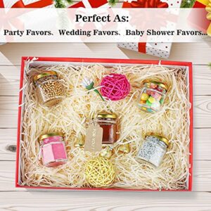 Syntic 60 Pcs Small Glass Favor Jars with Airtight Lids, 1.5 oz Mini Honey Jars for Wedding Favor, Baby Shower, DIY Gift, Small Hexagon Mason Jars for Body Butter, Jam, Spices, Candle, Herbs