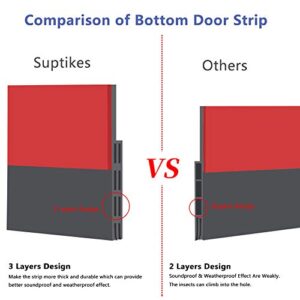 [New Upgrade] Huge Gap Door Draft Stopper, 3-2/5"W Widened Door Sweep Seal Gap Up to 1-4/5" for Interior & Exterior Doors - Keeping Draft, Noise, Dust and Unwanted Animals Out,3-2/5"W x 39" L,Grey