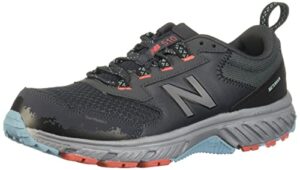 new balance women's 510 v5 trail running shoe, gunmetal/wax blue/wax blue, 8.5