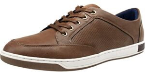 jousen men's sneakers classic retro casual shoes for men breathable business dress sneaker (a81q07 dark brown 10.5)